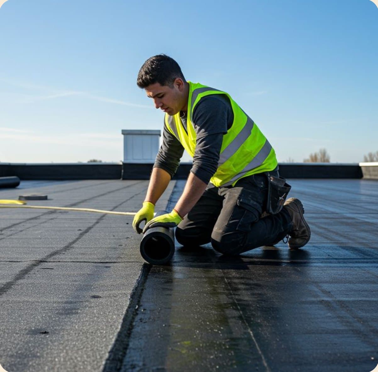 Waterproofing work in progress